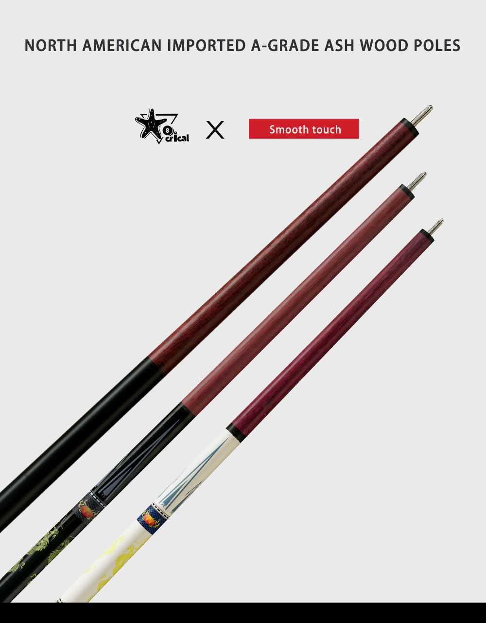 Break Punch Jump Cue Billiard Stick, 14 mm Tip, Professional Break Jump Cue for beginners