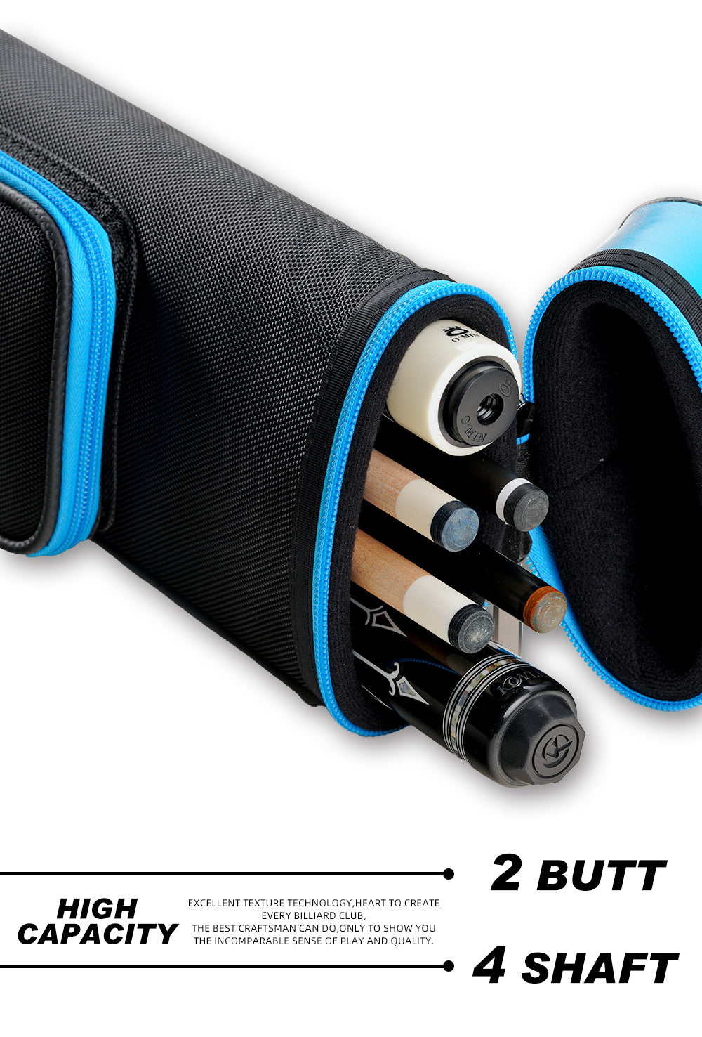 CRICAL Hard Cue Case Bag, Billiard Stick Carrying Case, 6 Holes, 2x4 Pool Case, 86cm Length, Oxford Cloth, Billiard Accessories