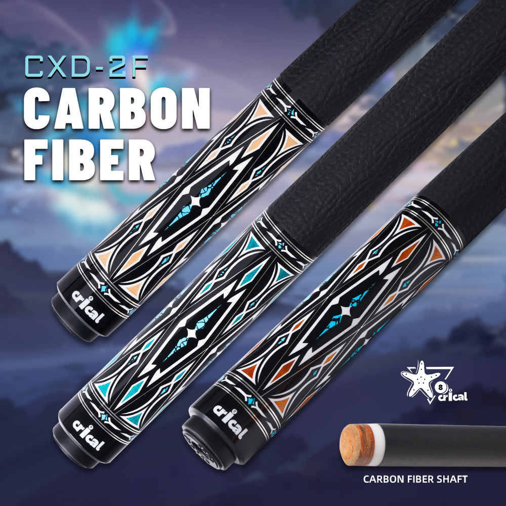 CRICAL carbon fiber cue leather grip 12.5mm Tip Billiard Cue Stick 3/8*8 pin Joint low deflection pool cue Stick