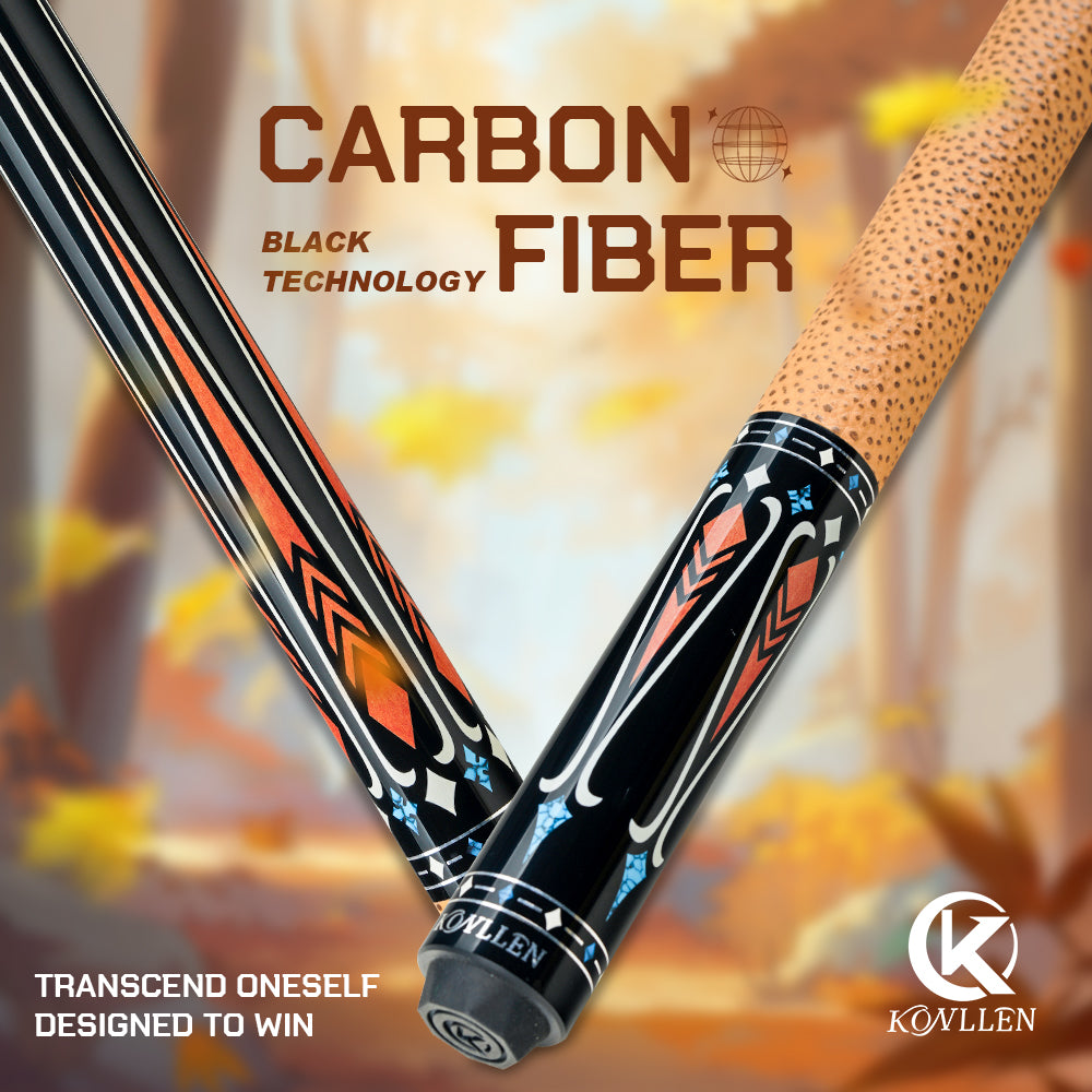 Queue De Billard Fibre De Carbone – 147 Cm, Tête 12,5 Mm, Pour Salle De Jeu Ou Maison