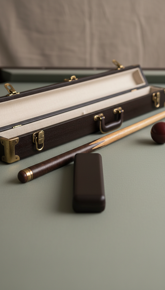 Molded Cue Case with Aged Brass Hardware