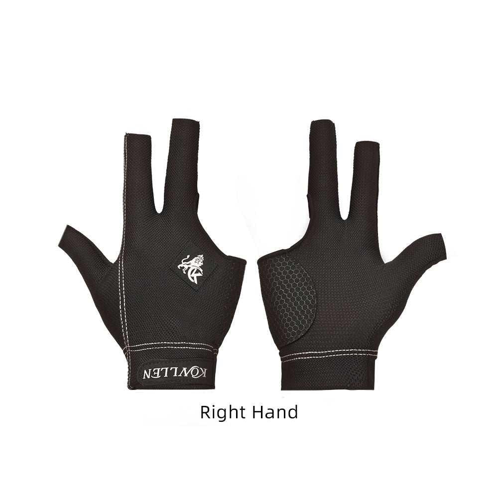 KONLLEN Billiards Pool Cue Gloves, 3 Finger Gloves, Left and Right Hand Carom Gloves, Professional Billiard Accessories
