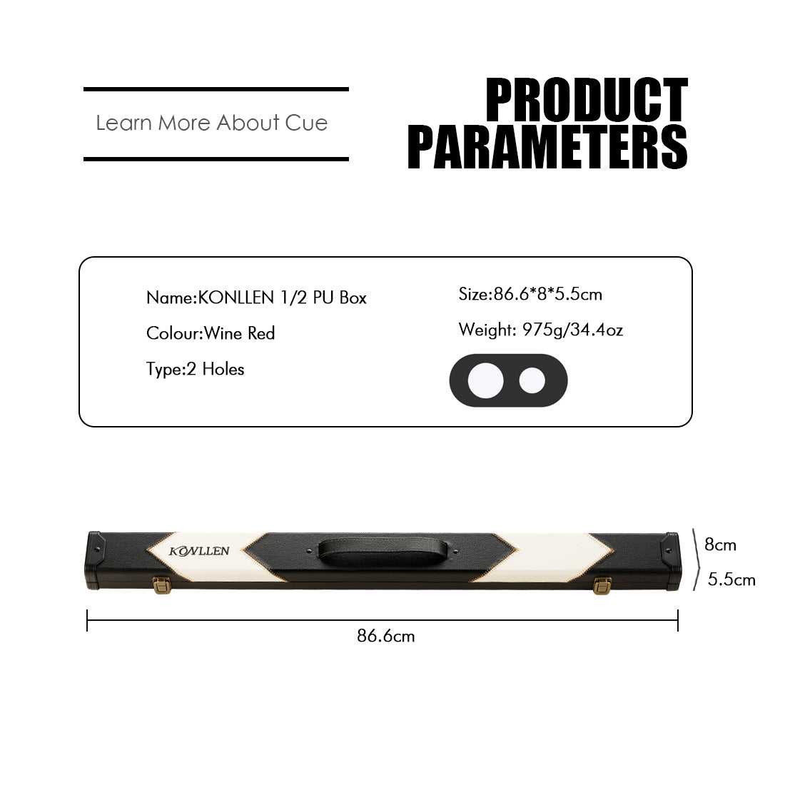 2 holes Cue Box