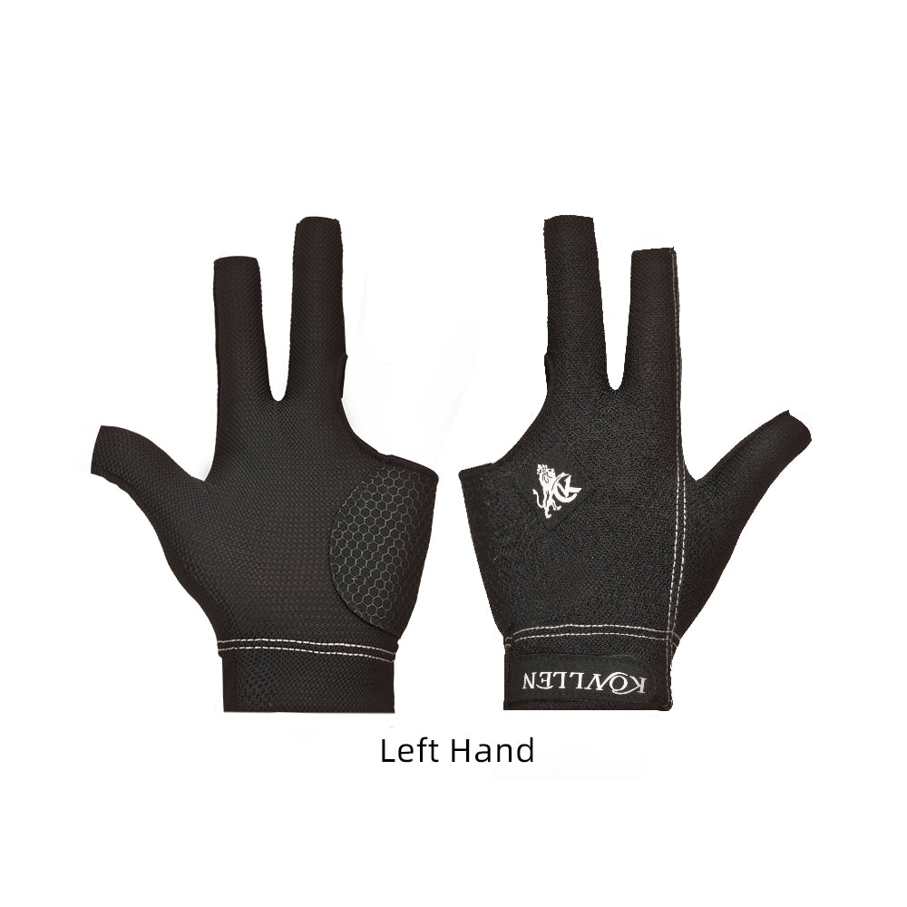 KONLLEN Billiards Pool Cue Gloves, 3 Finger Gloves, Left and Right Hand Carom Gloves, Professional Billiard Accessories