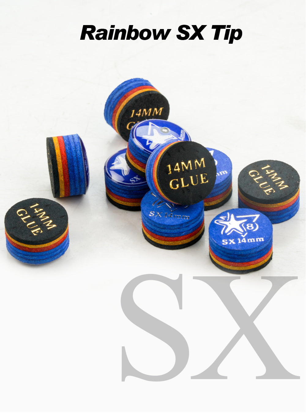 CRICAL Rainbow Tip 5pcs Billiards Tips SX/SS/S/M/MH/H 11mm/14mm