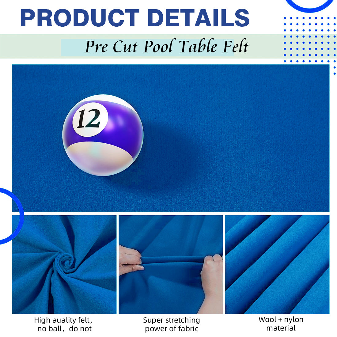 Pool Table Cloth Set 9 ft