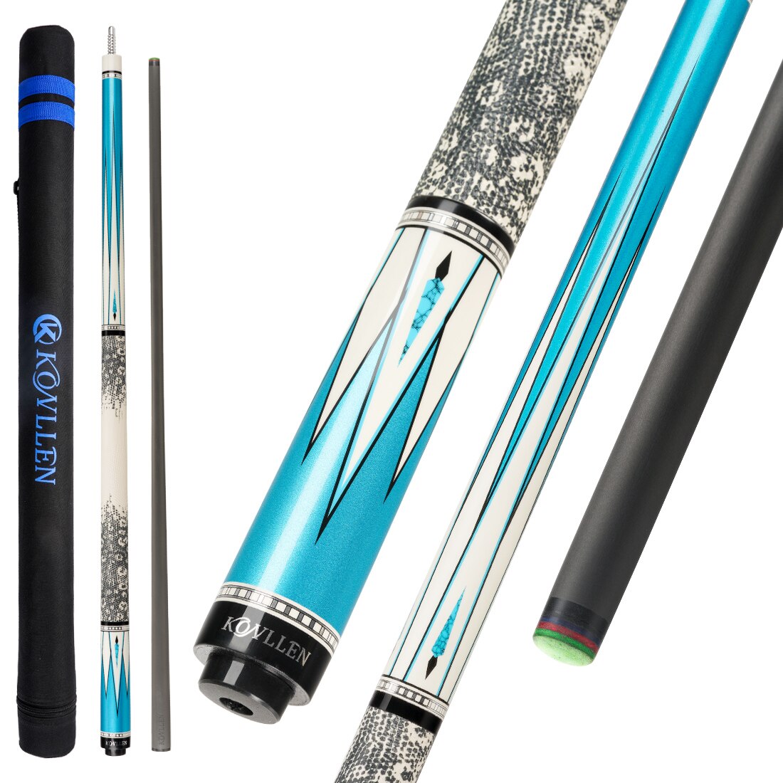 KONLLEN Carbon Fiber Pool Cue Stick 11.5/12.5mm 3/8 *8 Radial Pin Joint 1/2 Play Cue Stick Tecnologia Professional Billiard Cue