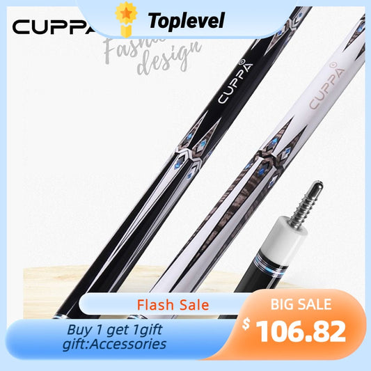 New Billiard Cue tip size 11.75mm 12.75mm with Case Black White Color cue 9-ball cue stick