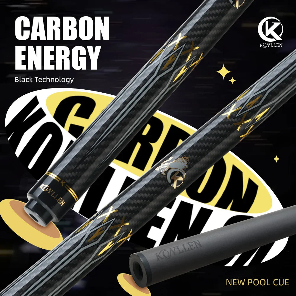 KONLLEN Billiard KL-3K Carbon Fiber Pool Cue Stick 12.2mm Tip 3*8 KONLLEN Billiard KL-3K Carbon Fiber Pool Cue Stick 12.2mm Tip 3*8