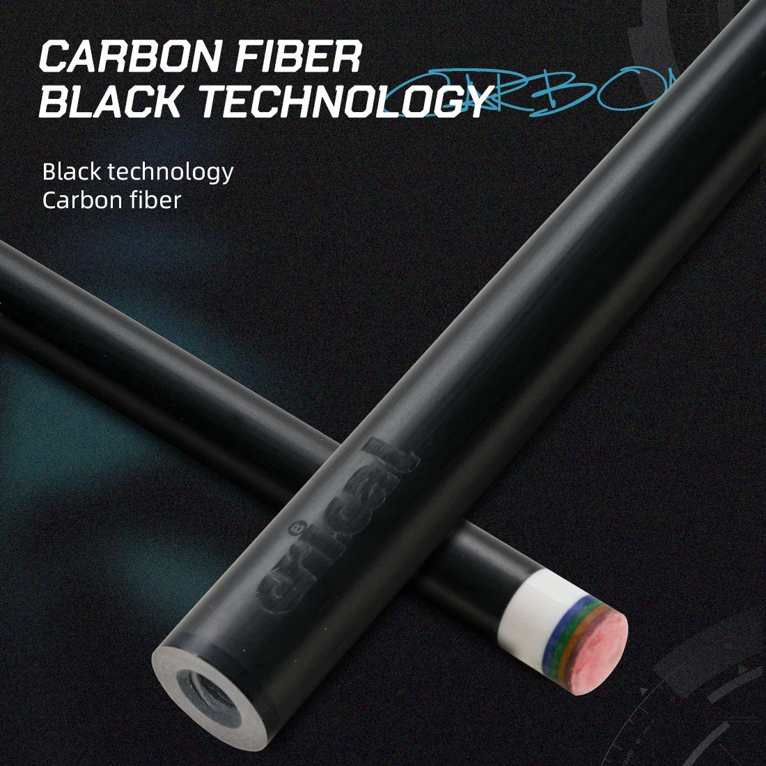 CRICAL CL-PRO Carbon Fiber Pool Cue Stick Black Technology Low Deflection 12.4mm Tip 3 * 8/8 Joint Pin Professional 1/2 Billiard