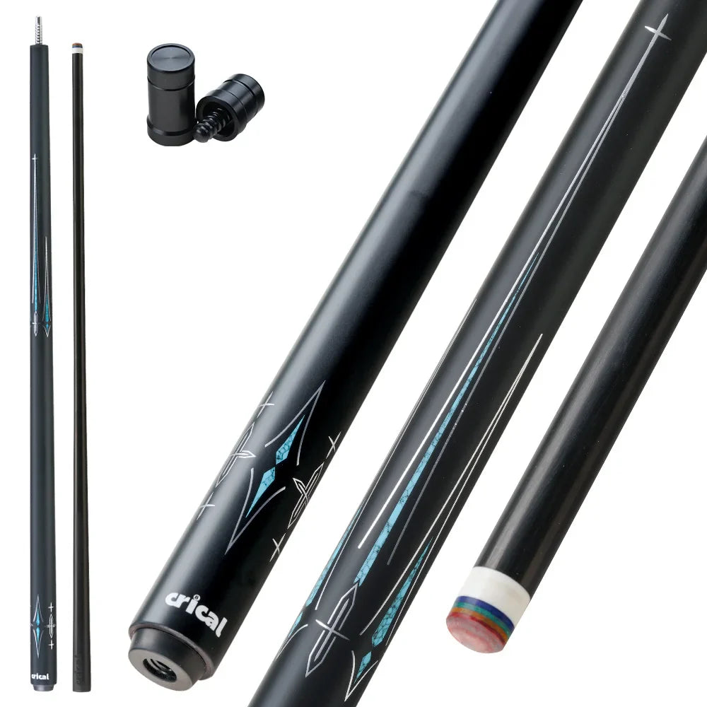 CRICAL CL-PRO Carbon Fiber Pool Cue Stick Black Technology Low Deflection 12.4mm Tip 3 * 8/8 Joint Pin Professional 1/2 Billiard