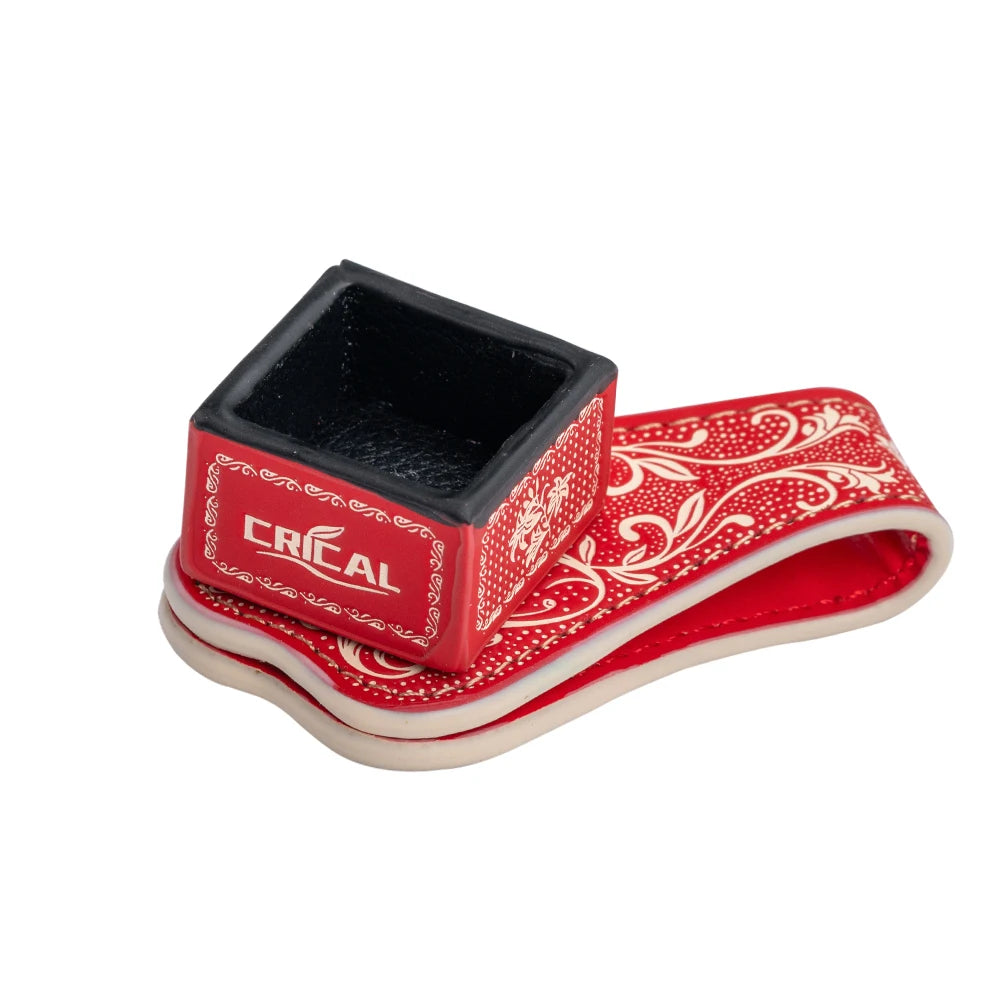 Crical Billiard Chalk Holder with Square Leather Engraved Magnetic Support for Pool Cue Snooker Silent Billiard Accessories