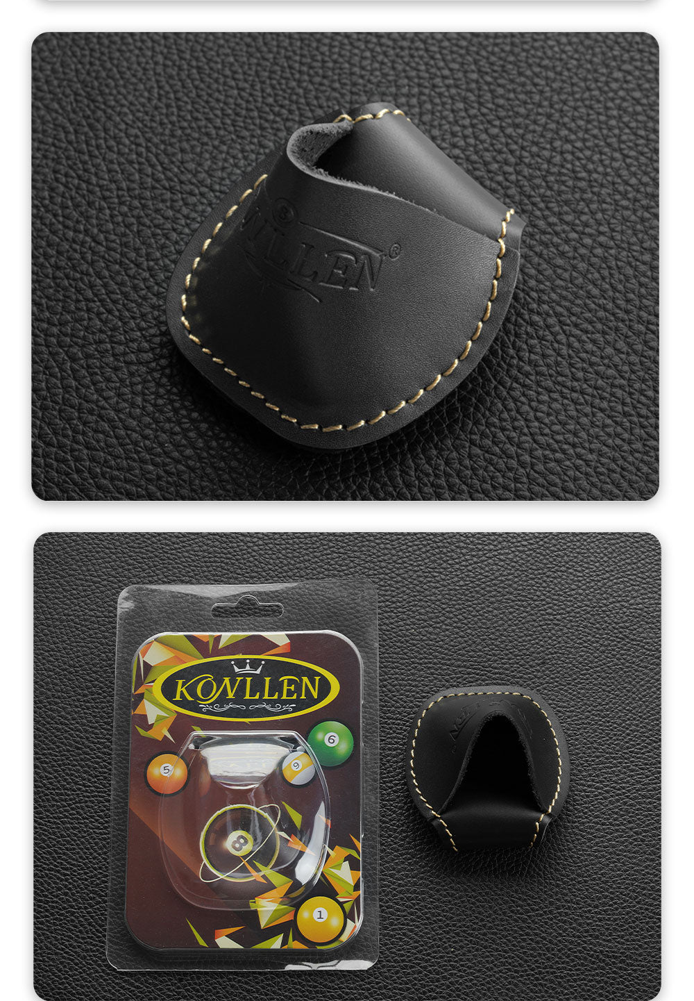 KONLLEN Billiards Chalk Holder Bag Pocket Paunch Leather Chalk Holder Clip