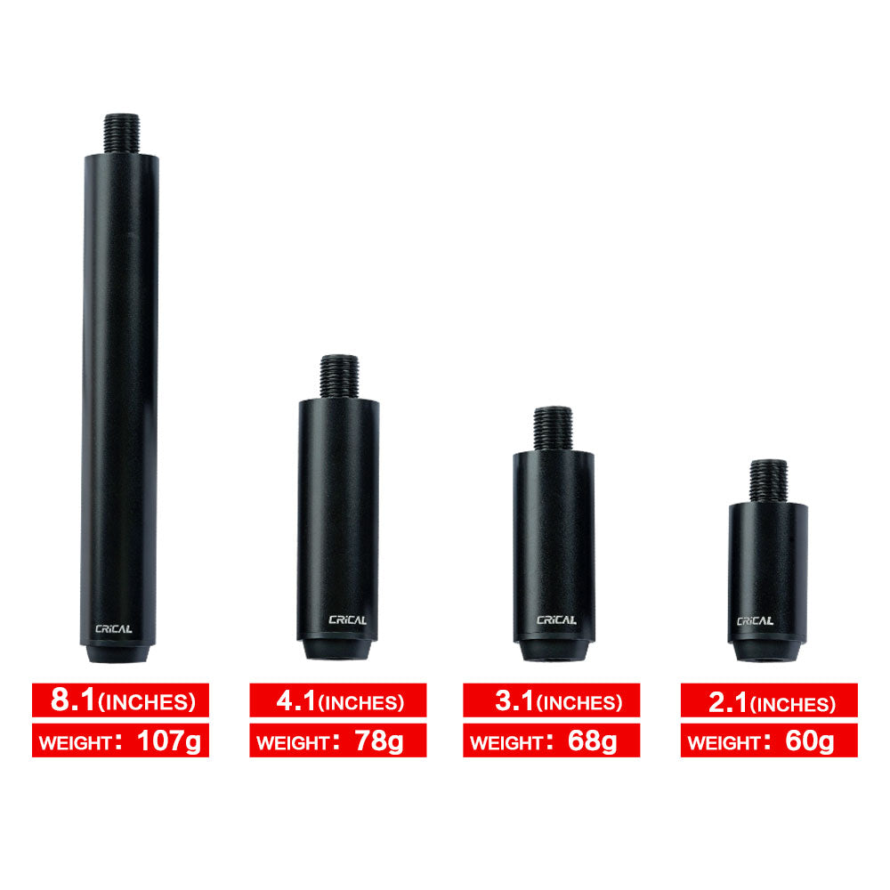 Billiard Pool Cue Extension For Mezz With Bumper 8.1/4.1/3.1/2.1 INCHES