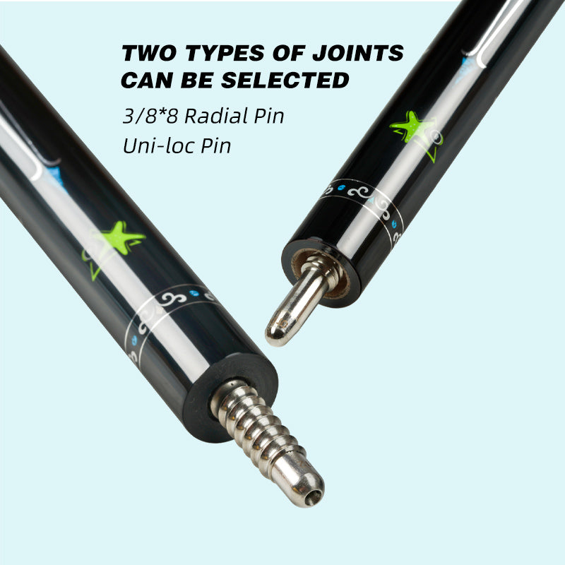 CRICAL Carbon Fiber Pool Cue Stick 11.5mm 12.5mm Uni-loc 3/8x8 Radial Pin Low Deflection Billiard Cue Stick Case Set