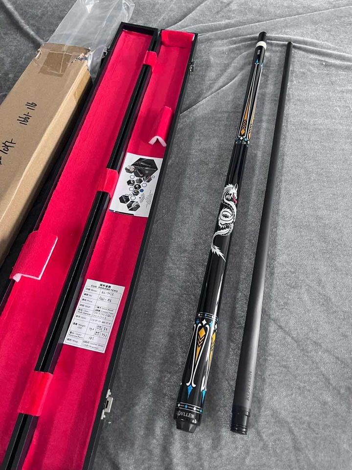 KONLLEN Carbon Fiber Pool Cue Stick Dragon Professional (Full Carbon Technology Low Deflection Billiard,12.5mm,147cm)