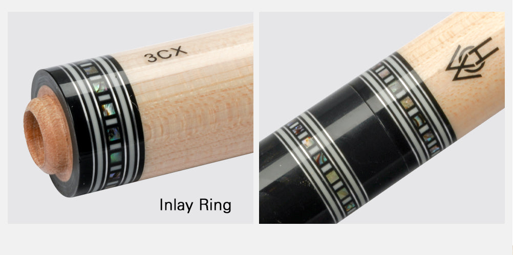 HOW 3CX 3 Cushion Carom Billiard Cue Shaft 12mm Tip Real Inlay 69cm Shaft