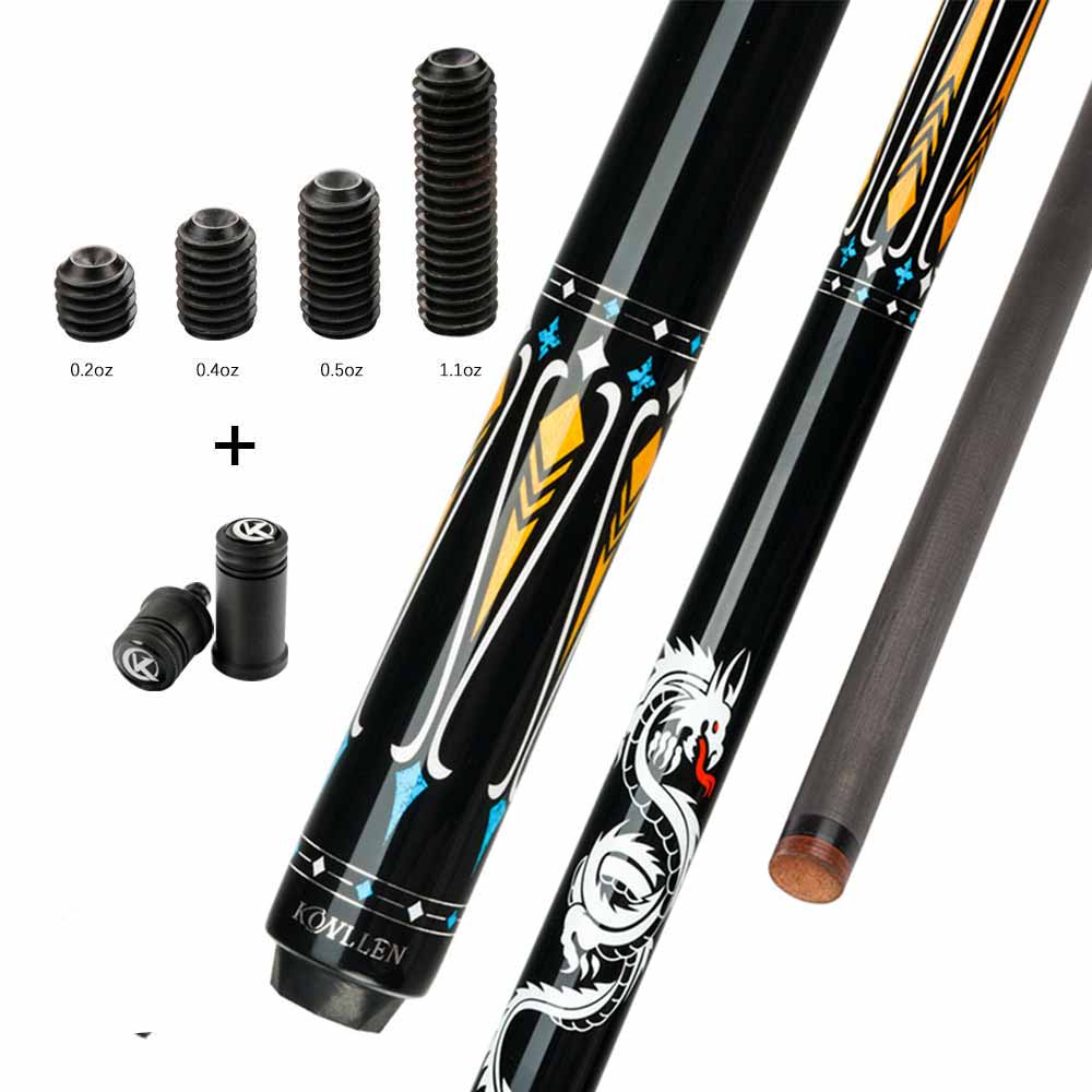 KONLLEN Carbon Fiber Pool Cue Stick Dragon Professional (Full Carbon Technology Low Deflection Billiard,12.5mm,147cm)