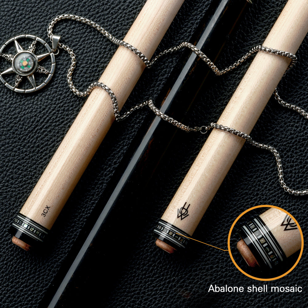 HOW 3CX 3 Cushion Carom Billiard Cue Shaft 12mm Tip Real Inlay 69cm Shaft