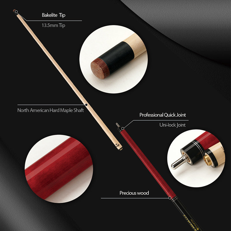 Crical Billiards 3 Pieces Punch Jump Cue Pool 138cm