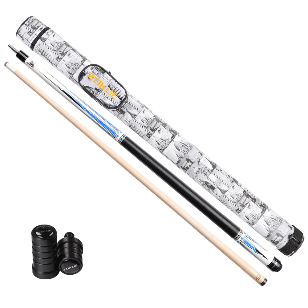 ZOKUE Russian Billiard Pool Cue 160cm 12.75mm Maple Shaft Weight Adjustable Lrish linen Grip Radial Kit Professional Play Cue