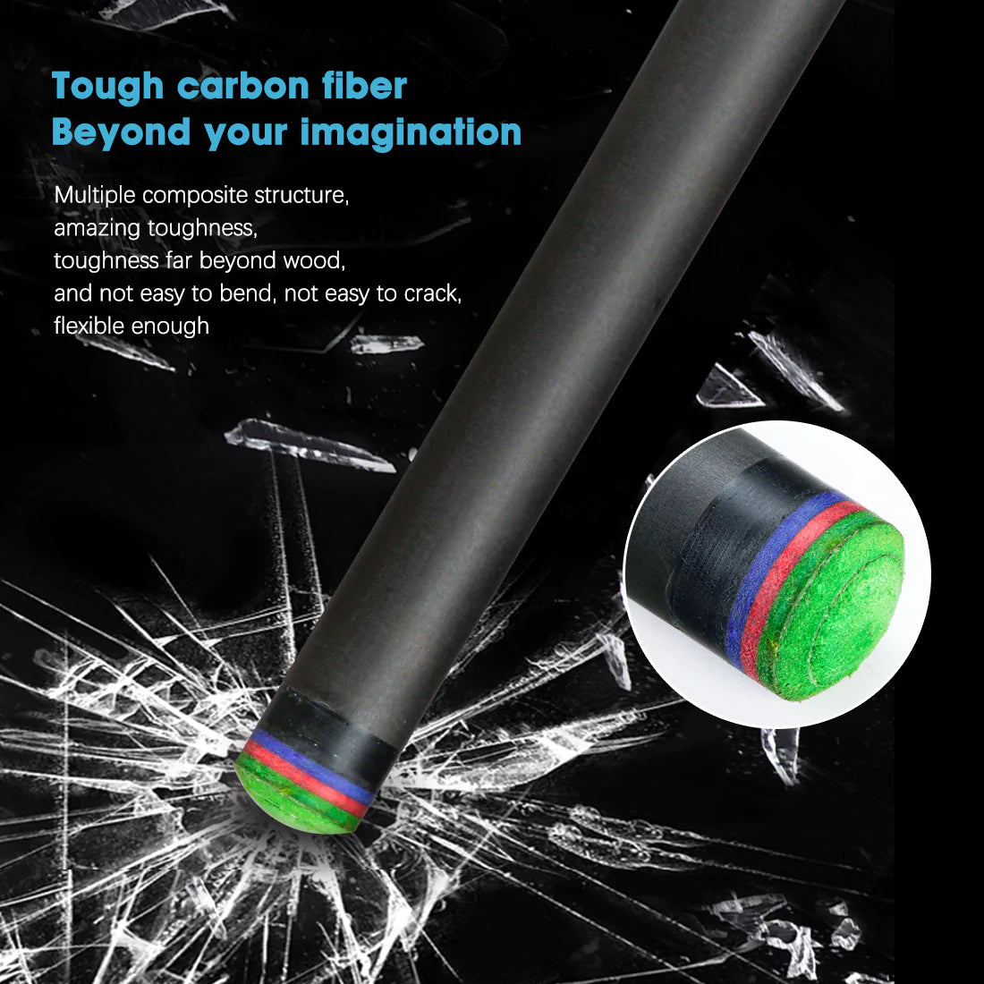 KONLLEN Carbon Fiber Shaft Uni-loc Shaft 10.75/11.75/12.75mm Rainbow tip