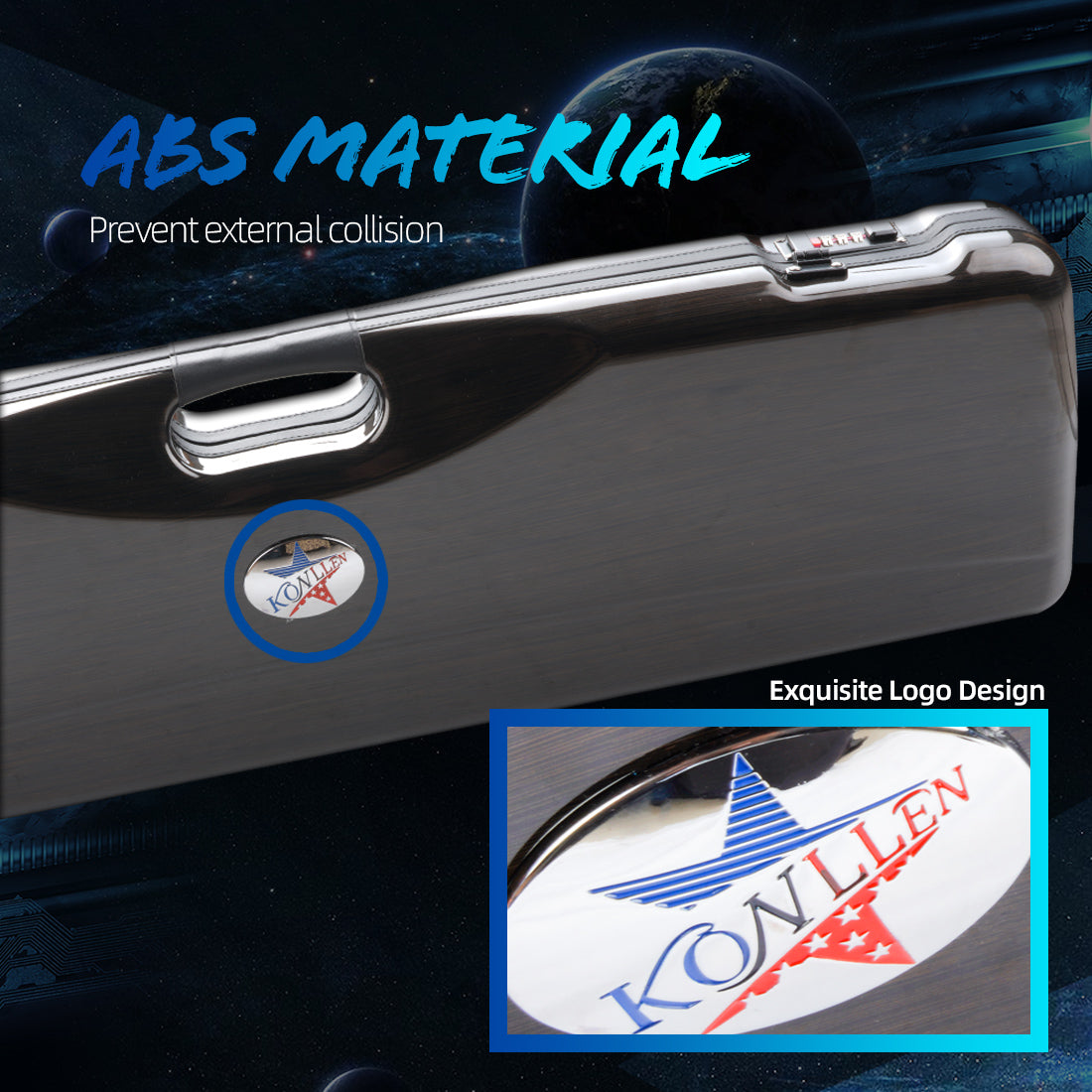 KONLLEN Cue Case 7 Holes 3 Butt 4 Shafts Password Box