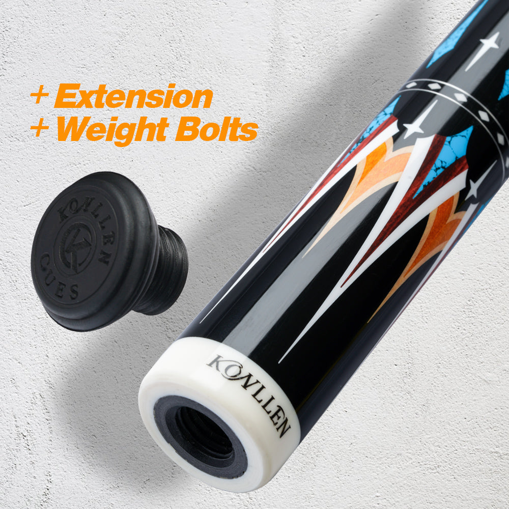 KONLLEN Biliard Carbon Fiber 3 Cushion Carom Cue Stick Technology 3 Cushion Cue Billiard Cue Carbon Fiber 142cm Libre Cue