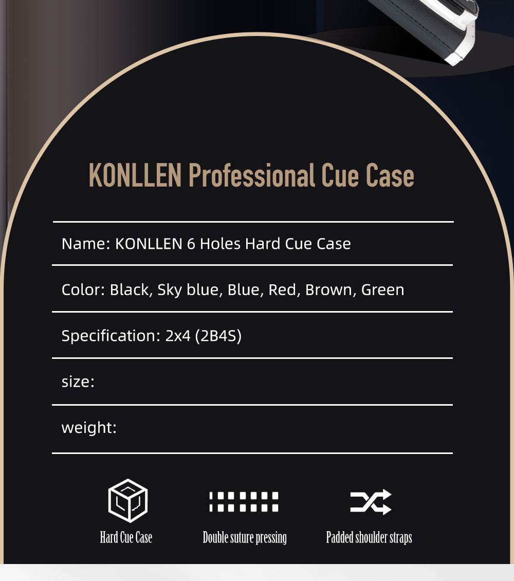 KONLLEN King 6 Holes Hard Cue Case