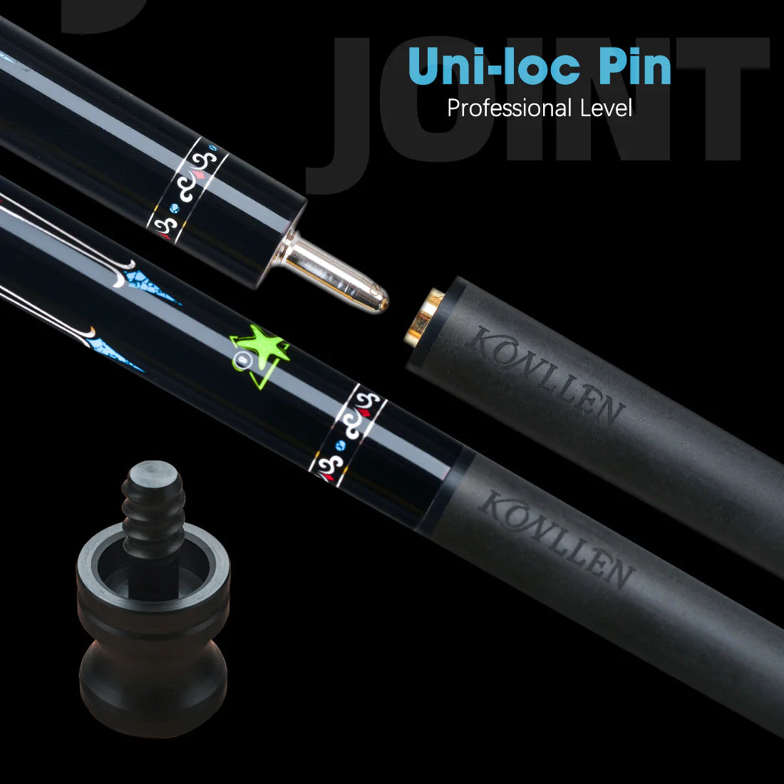 KONLLEN Carbon Fiber Shaft Uni-loc Shaft 10.75/11.75/12.75mm Rainbow tip