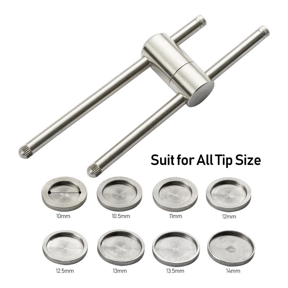 Billiards Tip Press Shape Tool Stainless Steel Pool Carom Snooker Cue Stick Tip 9mm-14mm