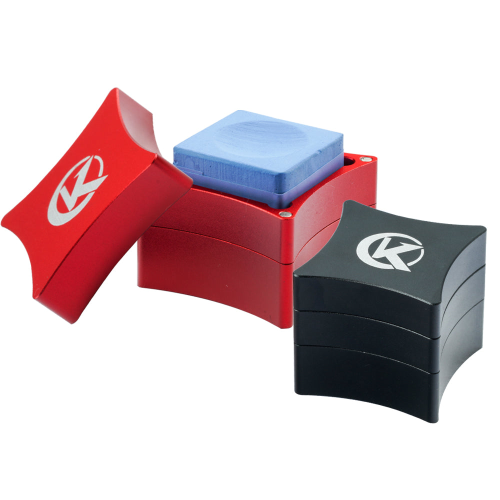 KONLLEN Metal Chalk Holder Chalk Cue Holder Billiards Portable Red/Bla