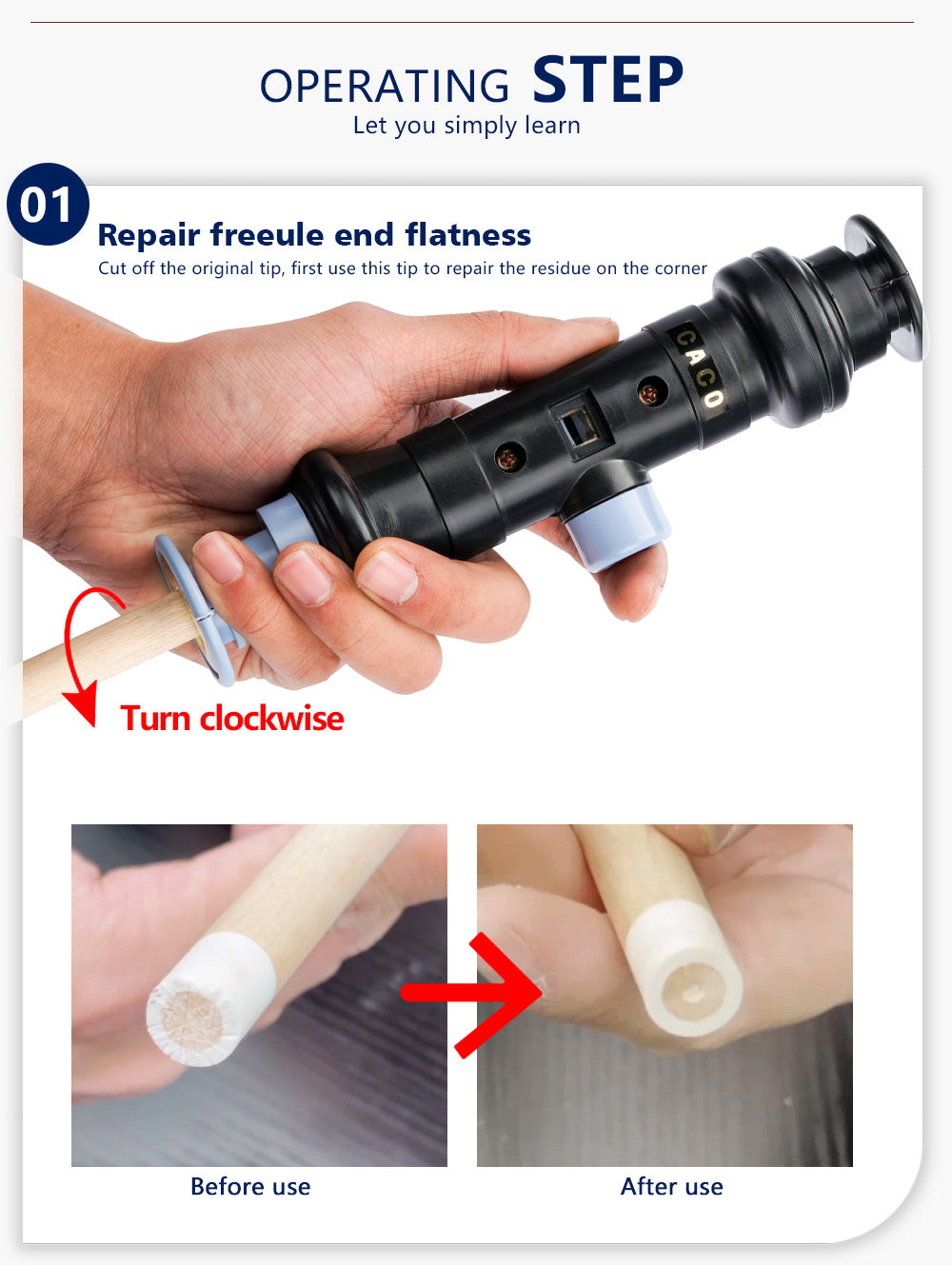 Billking Tip Tool Ferrule Billiards 3 in 1 Tip Plate Trimmer Tip Side Tip Cutting  Maintaince