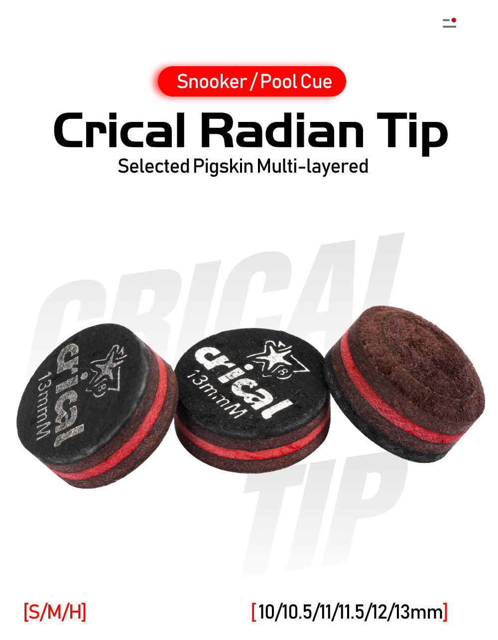 NEW CRICAL 5 Pieces Billiard Pool Cue Tips 6 Sizes Buy 5 Get 6 Pool Cue Tip/Snooker Cue Tip 10mm 10.5mm 11mm 11.5mm 12mm 13mm