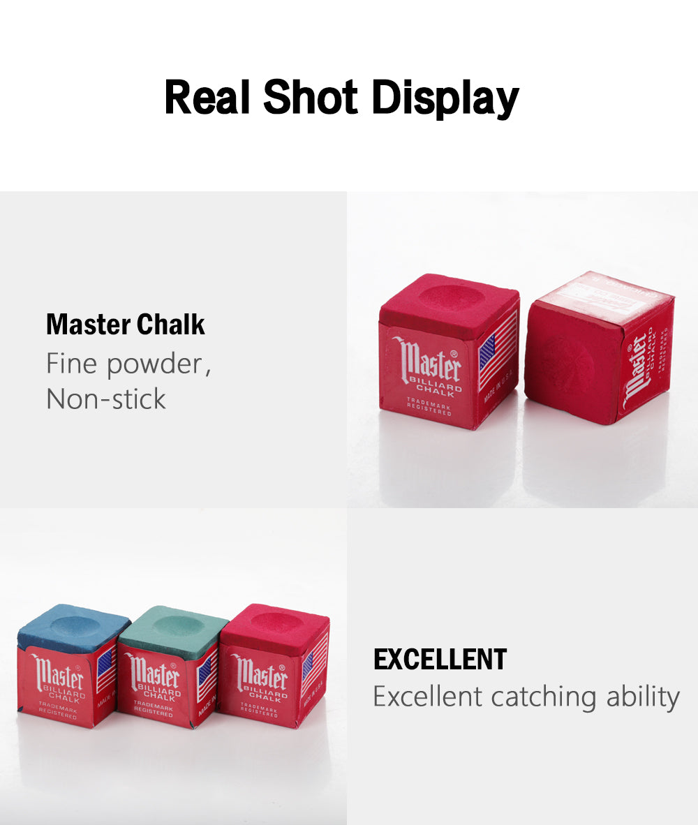 Original MASTER Billiard Chalk Oil Dry Chalk 12 Pieces
