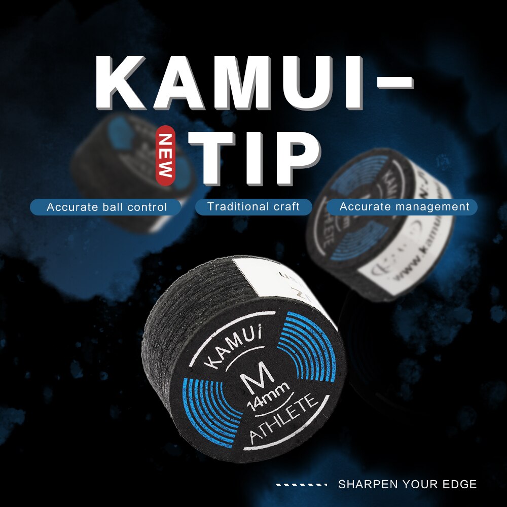Kamui Black & Clear Billiard Cue Tip - Medium 14mm Kamui Black & Clear Billiard Cue Tip - Medium 14mm