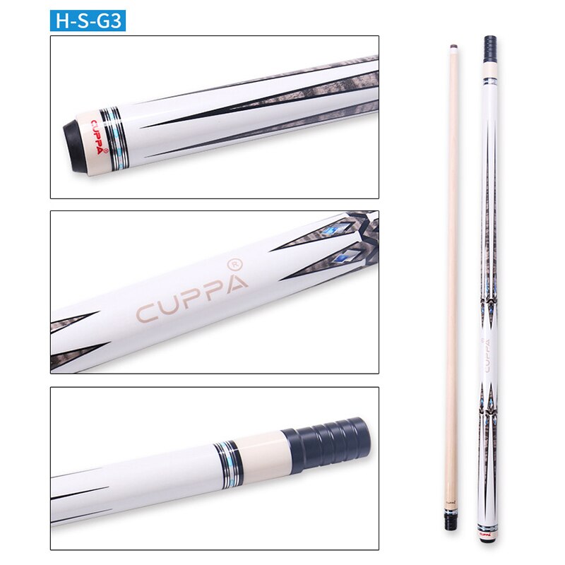New CUPPA Billiard Cue tip size 11.75mm 12.75mm with Case Black White Color cue 9-ball cue stick