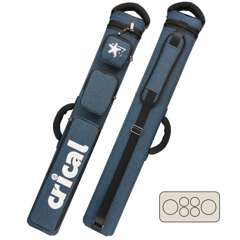 CRICAL Cue Case Bag 2Butts 4Shafts Hard 2x4 Pool Case 86cm Length Oxford Cloth Billiard Stick Carrying Case Billiard Accessories