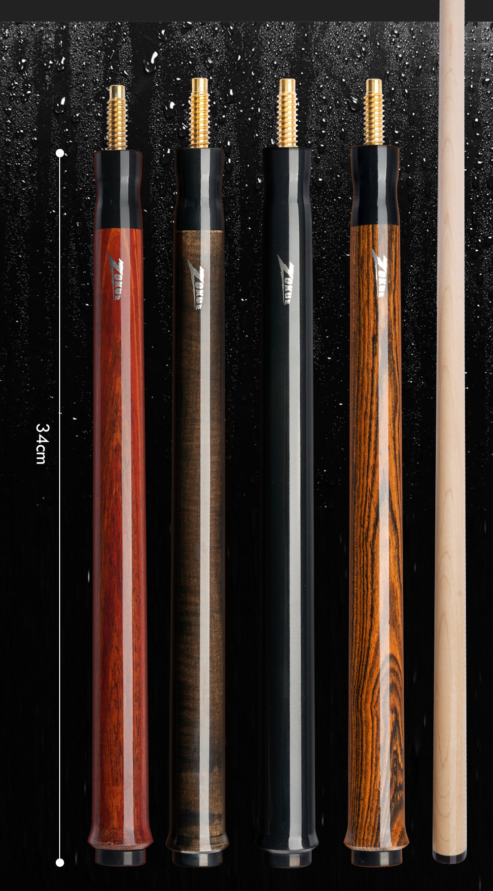 ZOKUE Billiards Jump Cue 108cm 13.5mm Tip Hard Tecnologia Maple Shaft Jump Stick Technology Professional Cue