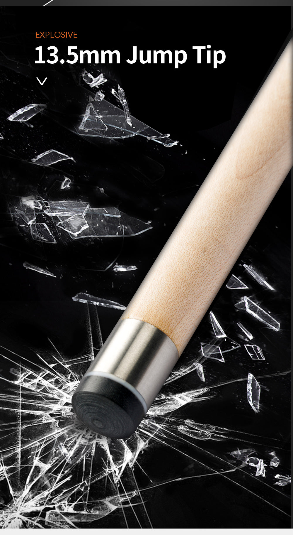ZOKUE Billiards Jump Cue 108cm 13.5mm Tip Hard Tecnologia Maple Shaft Jump Stick Technology Professional Cue