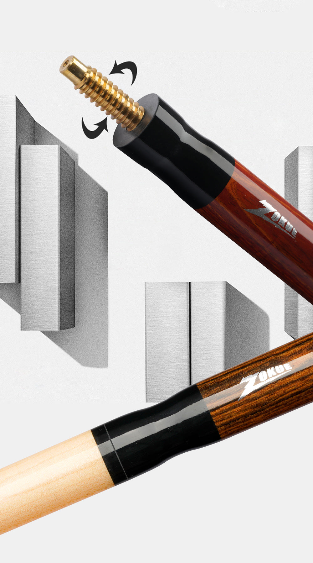 ZOKUE Billiards Jump Cue 108cm 13.5mm Tip Hard Tecnologia Maple Shaft Jump Stick Technology Professional Cue