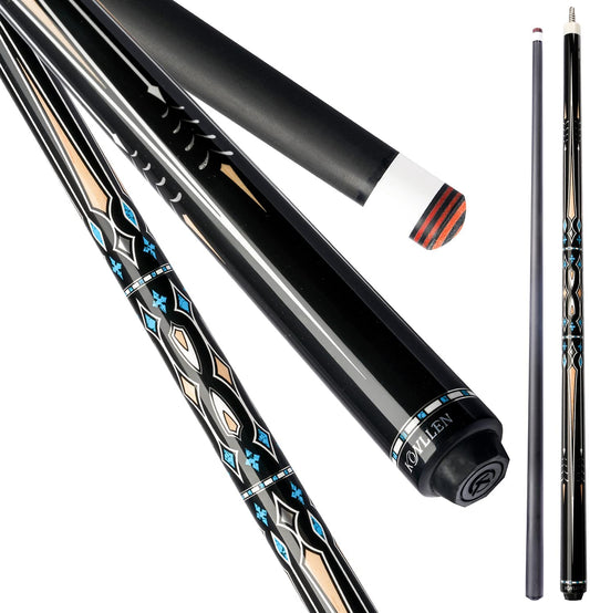 KONLLEN 3 Cushion Carom Cue Carbon Fiber Stick Technology Billiard Cue (Silver Ring Inlay,Carbon Fiber Shaft,142cm, 12mm 3c-Plus Tip, Radial