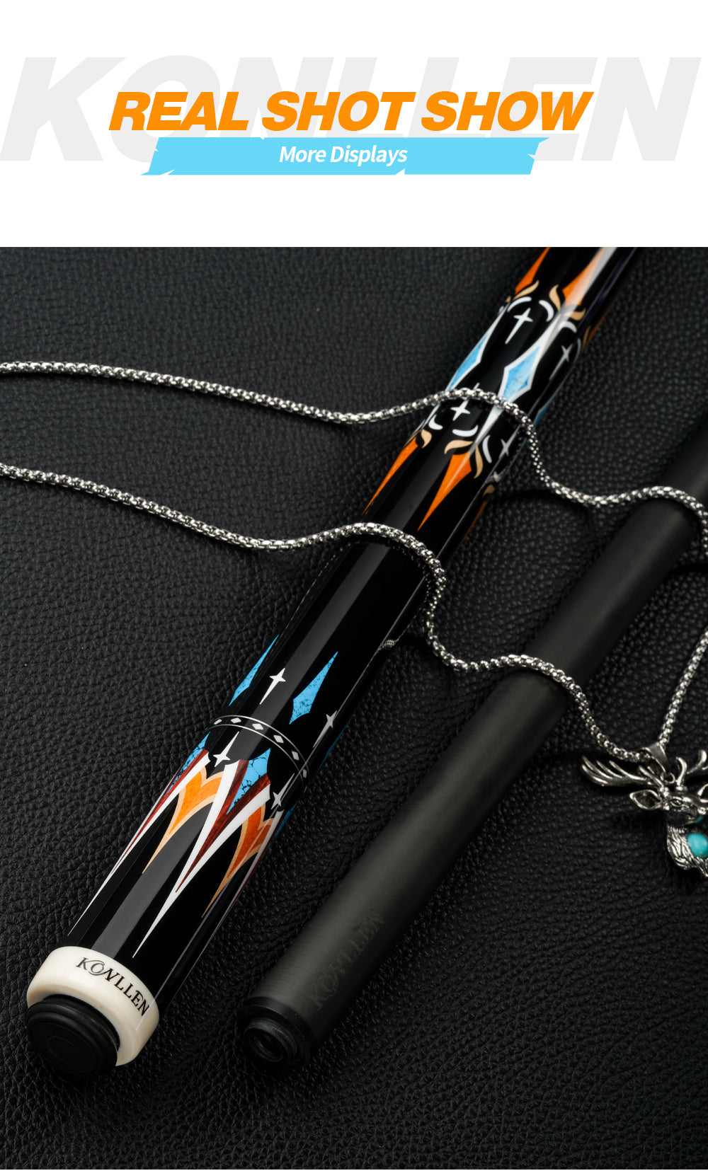 KONLLEN Biliard Carbon Fiber 3 Cushion Carom Cue Stick Technology 3 Cushion Cue Billiard Cue Carbon Fiber 142cm Libre Cue
