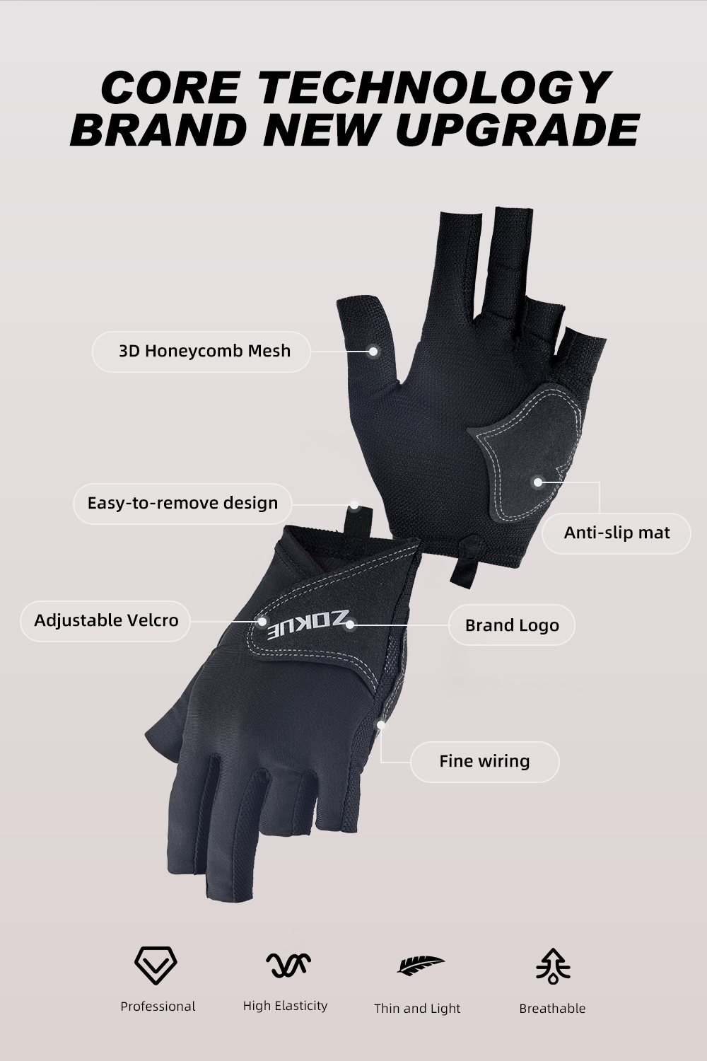 ZOKUE Glove Left Hand Medium Pink/Black High Quality Ballteck Korea Carom Glove 3 Fingers Professional Pool Glove Billiard Accessories