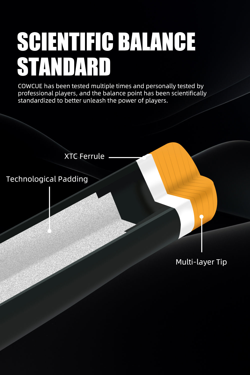 CRICAL Carbon Fiber Pool Cue Stick 58" Billiard Cue Sticks Professional Low Deflection Pool Sticks with 3/8 * 8 Pin Joint and 12.5mm Tip