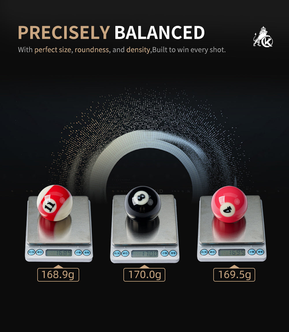 KONLLEN Phenolic Resin Billiard Balls Set 2-1/4" Regulation Size Tournament Pool Balls Set Pool Table Accessories
