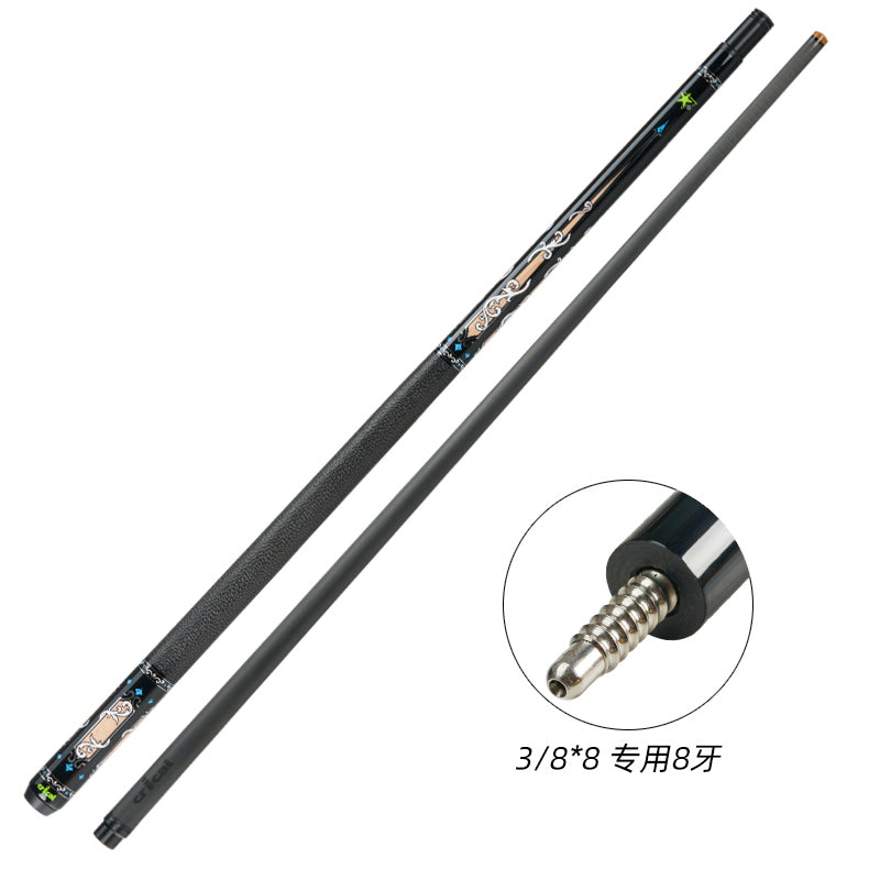 PODAYUDE 3-teiliger Karbonfaser-Poolqueue – Spring- Und Break-Queue, 147,3 Cm, 12,9mm Schweinslederspitze, Uni-Loc-Gelenk, 590g