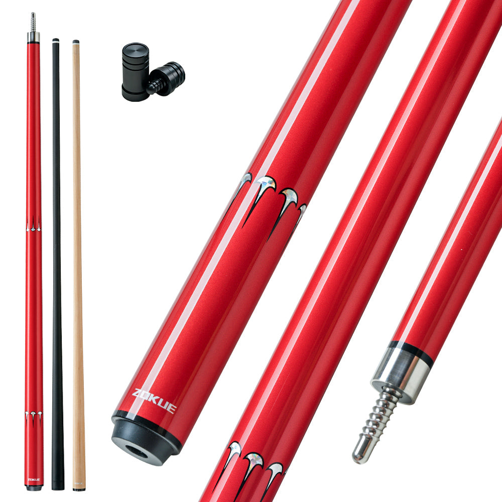 ZOKUE Carbon Fiber Pool Cue Stick with 2 Shafts Low