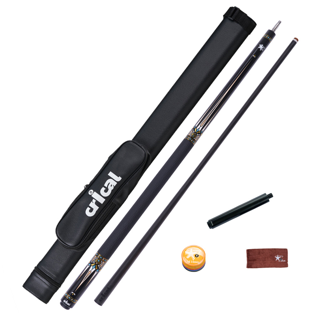 【Crical】CXD-3RF Carbon Fiber Pool Cue Stick with 12.5mm Tip leather grip Low Deflection shaft for Billiard Cue Sticks
