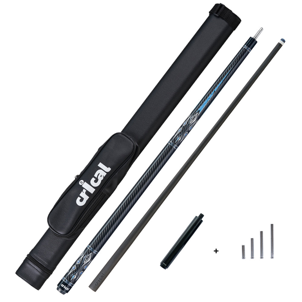 CRICAL  CL-04 Carbon Fiber Pool Cue Stick 58" Billiard Cue Sticks Professional Low Deflection Pool Sticks with 3/8 * 8 Pin Joint and 12.5mm Tip